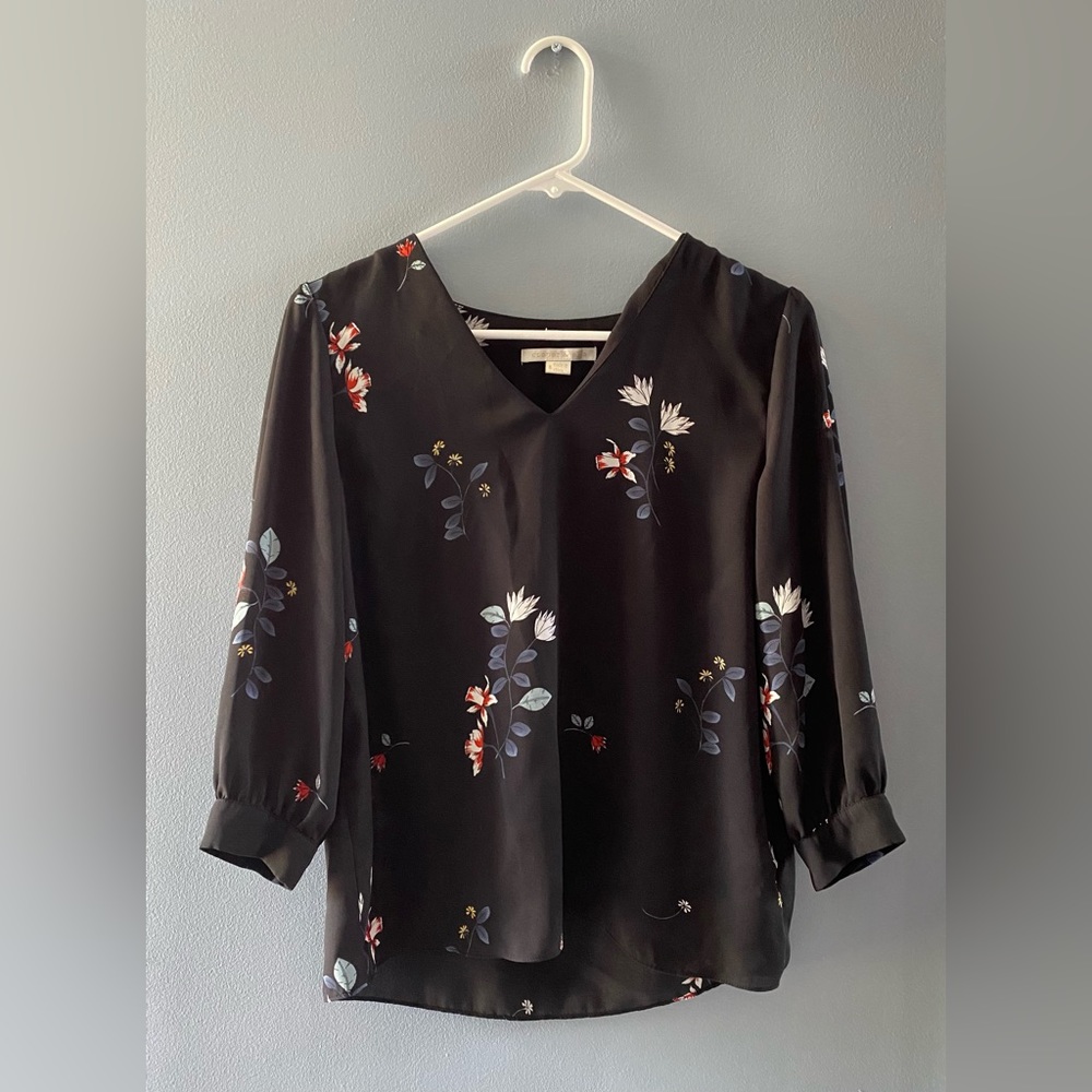 Black and floral dress shirt from Cooper & Ella size small